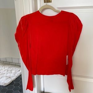 Something Navy cotton shirt with puffy sleeves. Never worn.